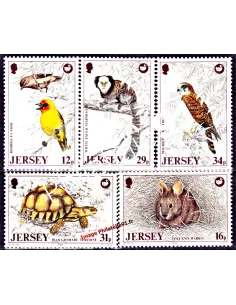 JERSEY - n°  436 à 440 - Protection de la vie sauvage (V) - Collection timbres Europe
