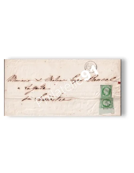 Timbres n° 12 non dentelé sur avis de décès, lettre France