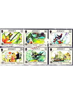 JERSEY n°  441 à 446 - Opération "Raleigh" - Collection timbres Europe
