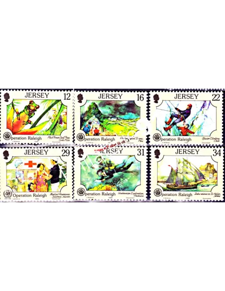 JERSEY n°  441 à 446 - Opération "Raleigh" - Collection timbres Europe