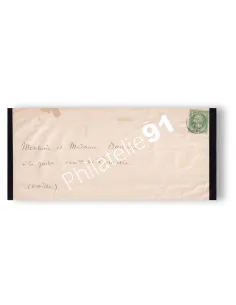 Timbre n° 20 sur avis de décès, lettre France