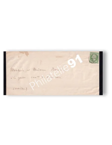 Timbre n° 20 sur avis de décès, lettre France