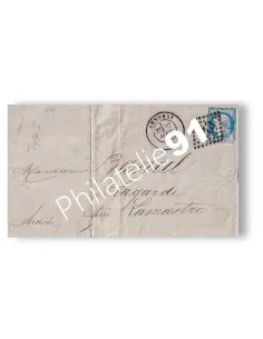 Timbre non dentelé n° 44A sur lettre, lettre France