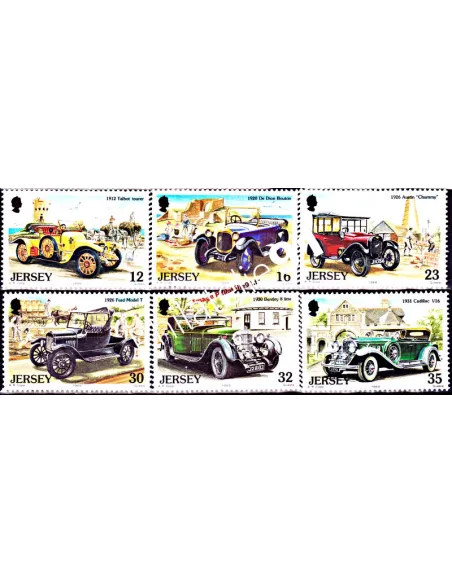 JERSEY n° 451 à 456 - automobiles Collection timbres Europe, thèmes