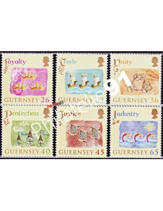 GUERNESEY - n°1022 à 1027 - COURONNE BRITANIQUE
