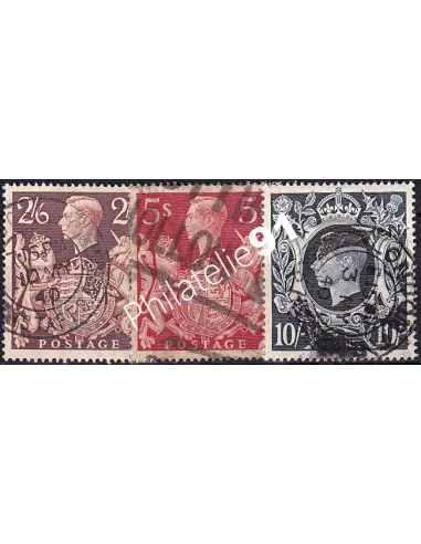 Grande-Bretagne, n° 224 à 226 oblitérés, collection timbres Europe