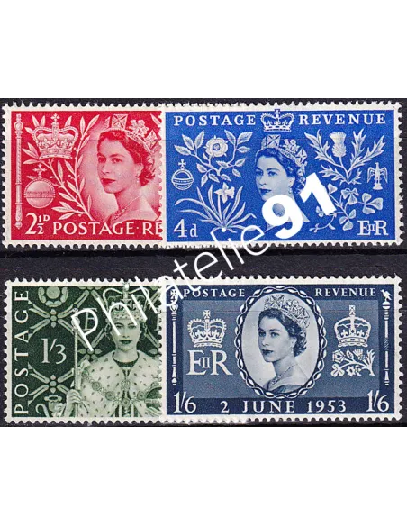 Grande-Bretagne, n° 279 à 282 neufs, collection timbres Europe