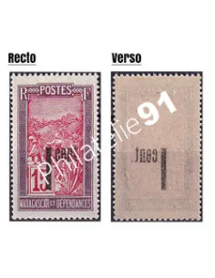 Madagascar, n° 125b neuf, surcharge recto-verso, timbres colonies