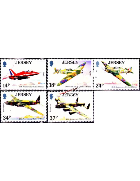JERSEY - n°  518 à 522 - Avions de combat