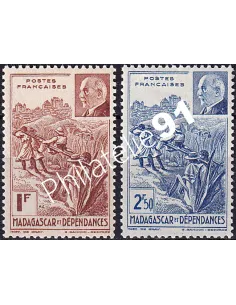 Madagascar, n° 229 à 230 neufs, timbres colonies Françaises