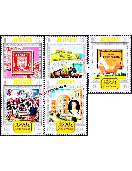 JERSEY - n°  538 à 542 ** - Anniversaires