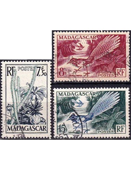 Madagascar, n° 322 à 324 oblitérés, timbres colonies Françaises