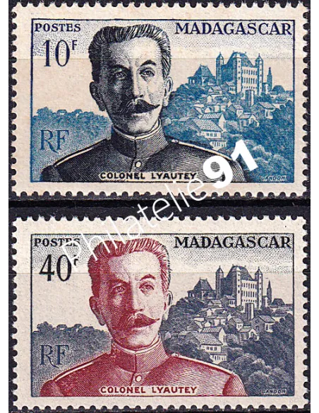 Madagascar, n° 325 à 326 charnière, timbres colonies Françaises