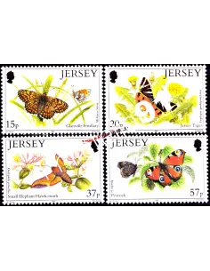 JERSEY - n°  543 à 546 - Faune - Papillons