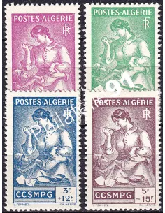 Algérie, n° 205 à 208 oblitérés, Timbres colonies francaises