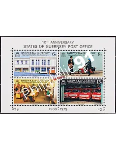 bloc-feuillet de GUERNESEY n°   2 - 10ème anniversaire de l'indépendance postale et Noël 1979.