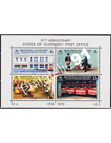 bloc-feuillet de GUERNESEY n°   2 - 10ème anniversaire de l'indépendance postale et Noël 1979.