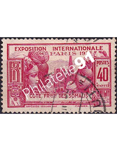 COTE DES SOMALIS, n° 143 oblitéré, timbre colonies françaises