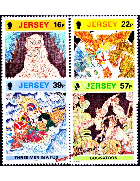 JERSEY - n°  575 à 578 ** - Artistes de Jersey (X) - Batiks