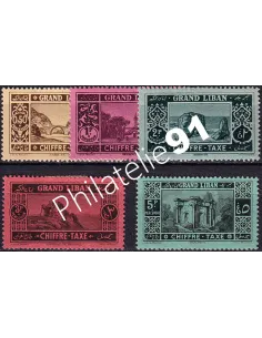 GRAND LIBAN, Taxe n° 11 à 15 charnière, collection timbres Colonies