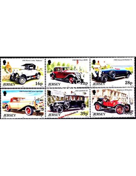 JERSEY - n°  579 à 584 - Vieilles automobiles (II)
