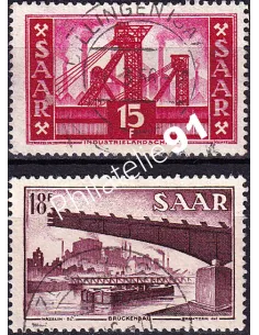 SARRE, n° 337 à 338 oblitérés, collection timbres colonies françaises