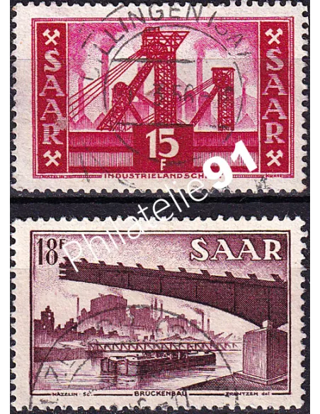 SARRE, n° 337 à 338 oblitérés, collection timbres colonies françaises