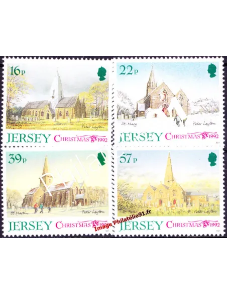 JERSEY - n°  585 à 588 ** - Noël - Eglises paroissiales (III)