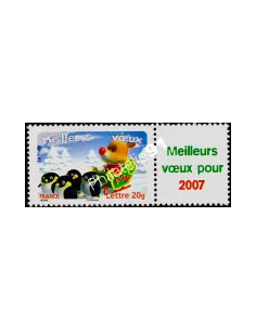 n° 3986Aa - "Meilleurs voeux pour 2007" Renne & Manchots