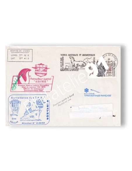 TAAF, n° 280 oblitéré sur enveloppe, Lettres Dom-Tom