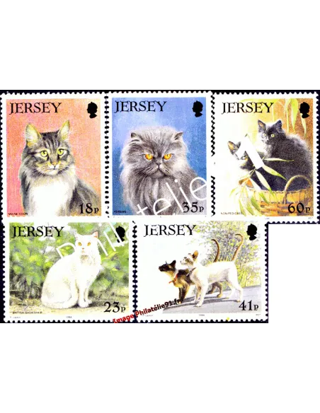 JERSEY - n°  639 à 643 - Faune - Chats de Jersey