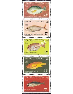 WALLIS ET FUTUNA, n° 259 à 263 neufs, en bande, timbres Dom-Tom