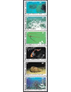 WALLIS ET FUTUNA, n° 267 à 272 neufs, en bande, timbres Dom-Tom