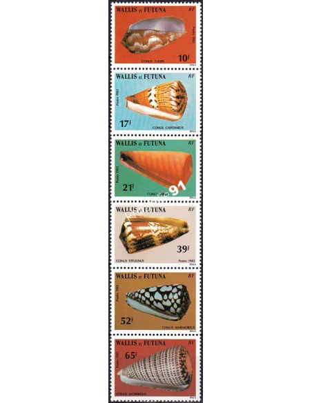 WALLIS ET FUTUNA, n° 306 à 311 neufs, en bande, timbres Dom-Tom