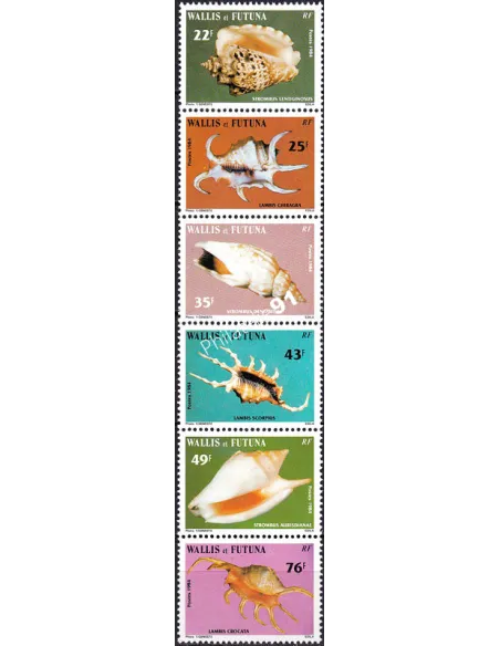 WALLIS ET FUTUNA, n° 312 à 317 neufs, en bande, timbres Dom-Tom