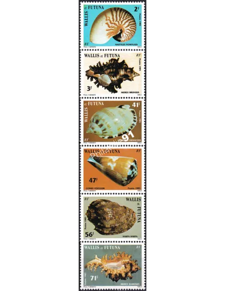 WALLIS ET FUTUNA, n° 323 à 328 neufs, en bande, timbres Dom-Tom