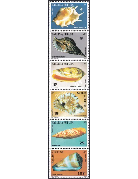 WALLIS ET FUTUNA, n° 337 à 342 neufs, en bande, timbres Dom-Tom