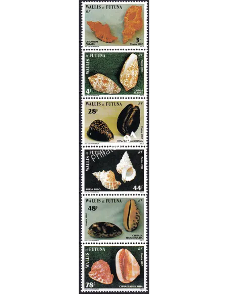 WALLIS ET FUTUNA, n° 360 à 365 neufs, en bande, timbres Dom-Tom