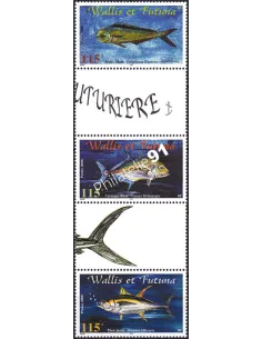 WALLIS ET FUTUNA, n° 543 à 545 neufs, en bande, timbres Dom-Tom