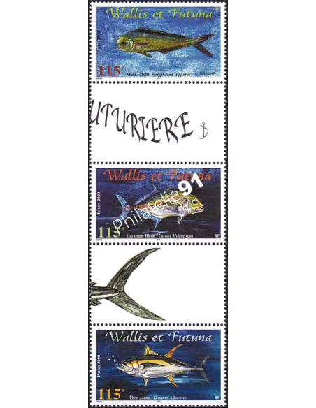 WALLIS ET FUTUNA, n° 543 à 545 neufs, en bande, timbres Dom-Tom
