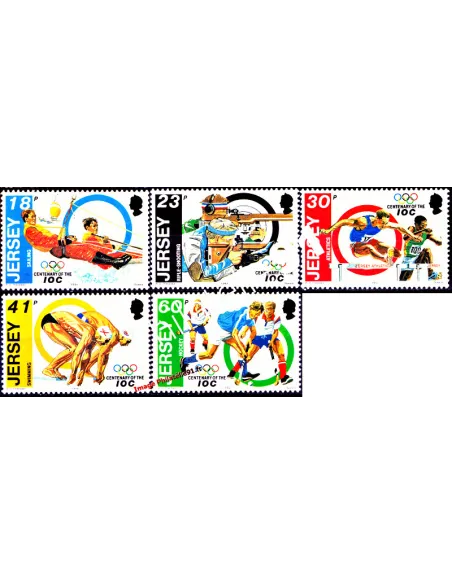 JERSEY - n°  648 à 652 - Disciplines olympiques - anneaux