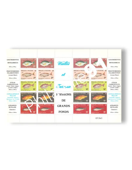 Wallis & Futuna, Feuille de timbres n° 259 à 263, timbres Dom-Tom