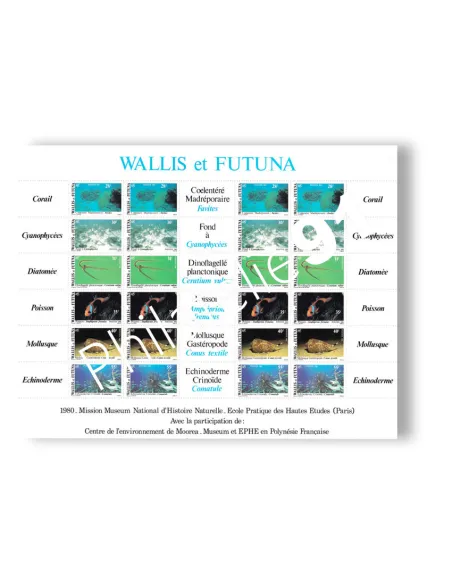 Wallis & Futuna, feuille de timbres n° 267 à 272, timbres Dom-Tom