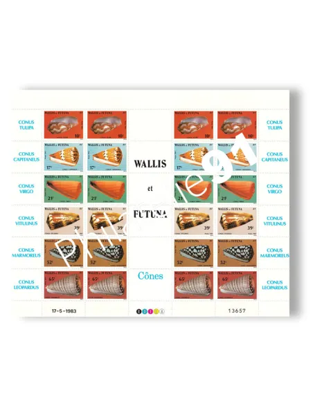 Wallis & Futuna, feuille de timbres n° 306 à 311, timbres Dom-Tom