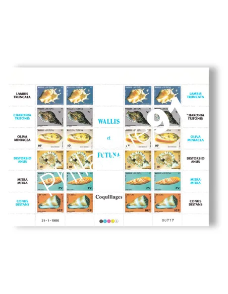 Wallis & Futuna, feuille de timbres n° 337 à 342, timbres Dom-Tom