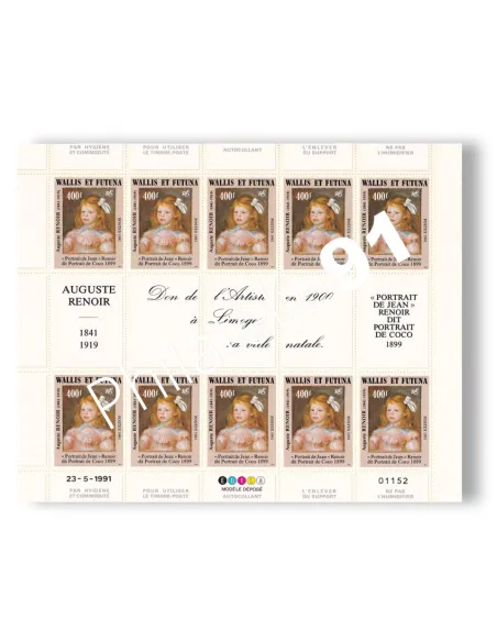 Wallis & Futuna, feuille du timbre adhésif n° 412, timbres Dom-Tom