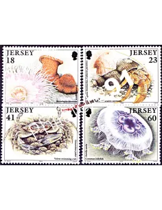 Timbres de JERSEY n°  659 à 662 - Faune marine