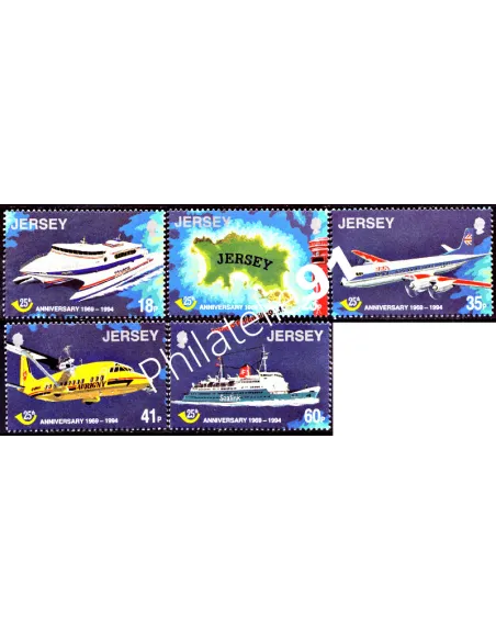 JERSEY - n°  663 à 667 - 25e anniversaire de l'indépendance post