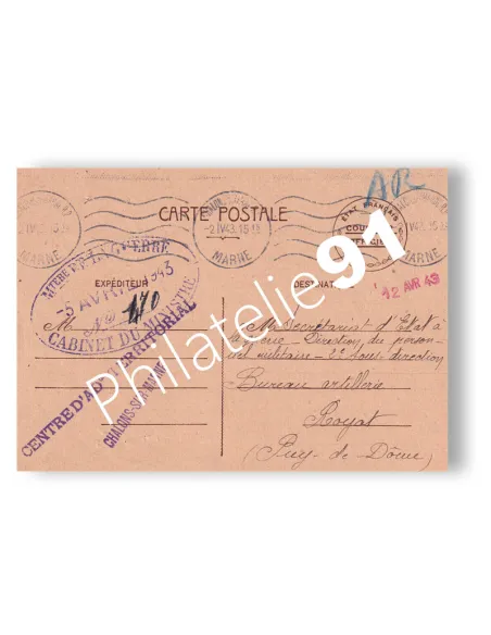 Courrier officiel de l'État français oblitéré, lettres France