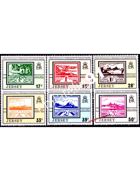 JERSEY - n°  617 à 622. Cinquantenaire des 1ers timbres de l'Ile